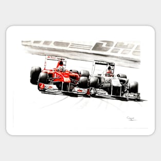 Michael Schumacher vs  Fernando Alonso Sticker